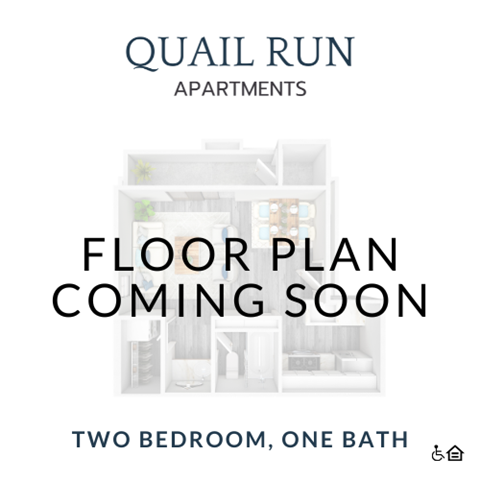 A poster advertising a two bedroom apartment with one bath.